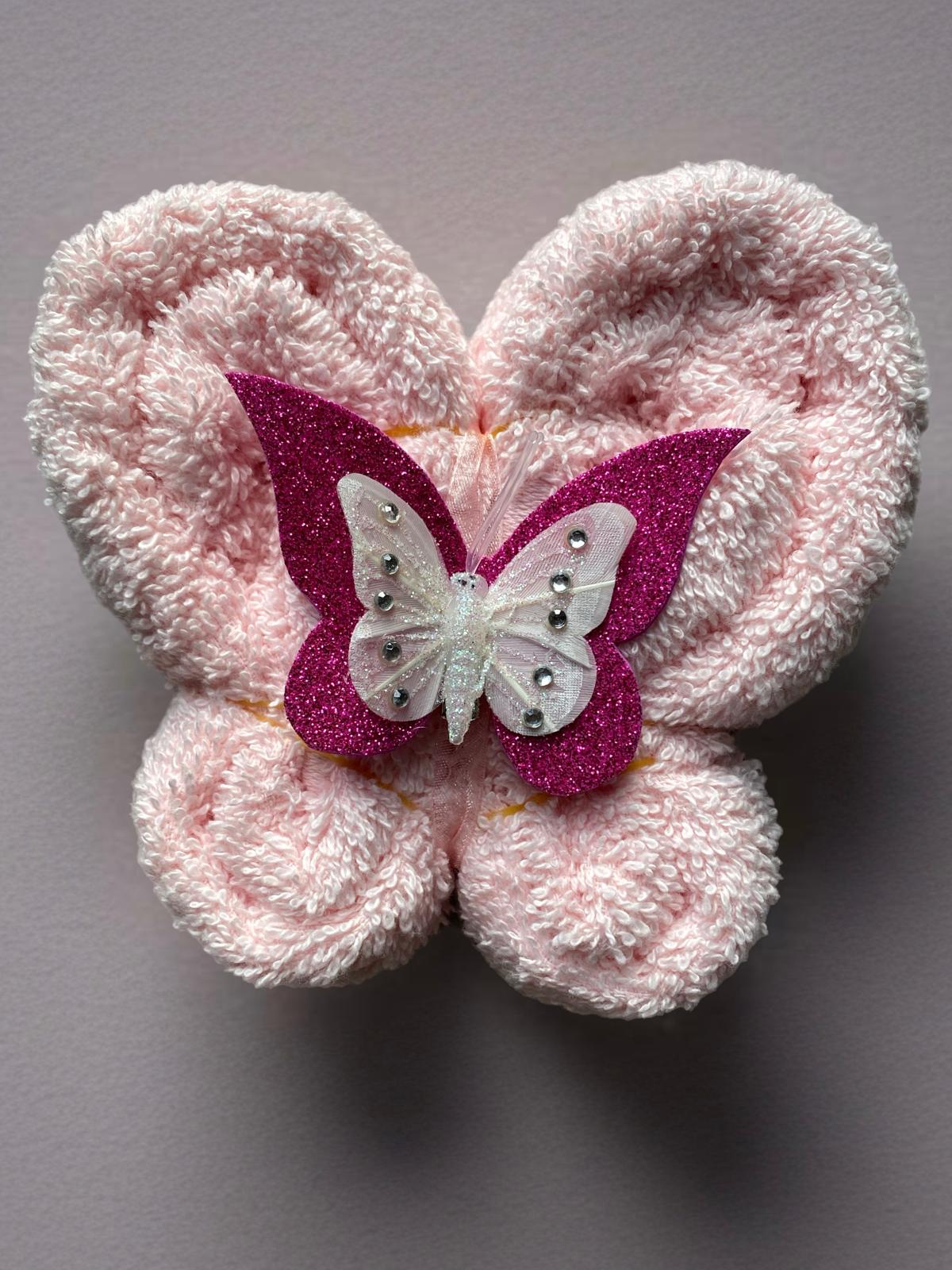 ASCIUGAMANO FARFALLA - ROSA