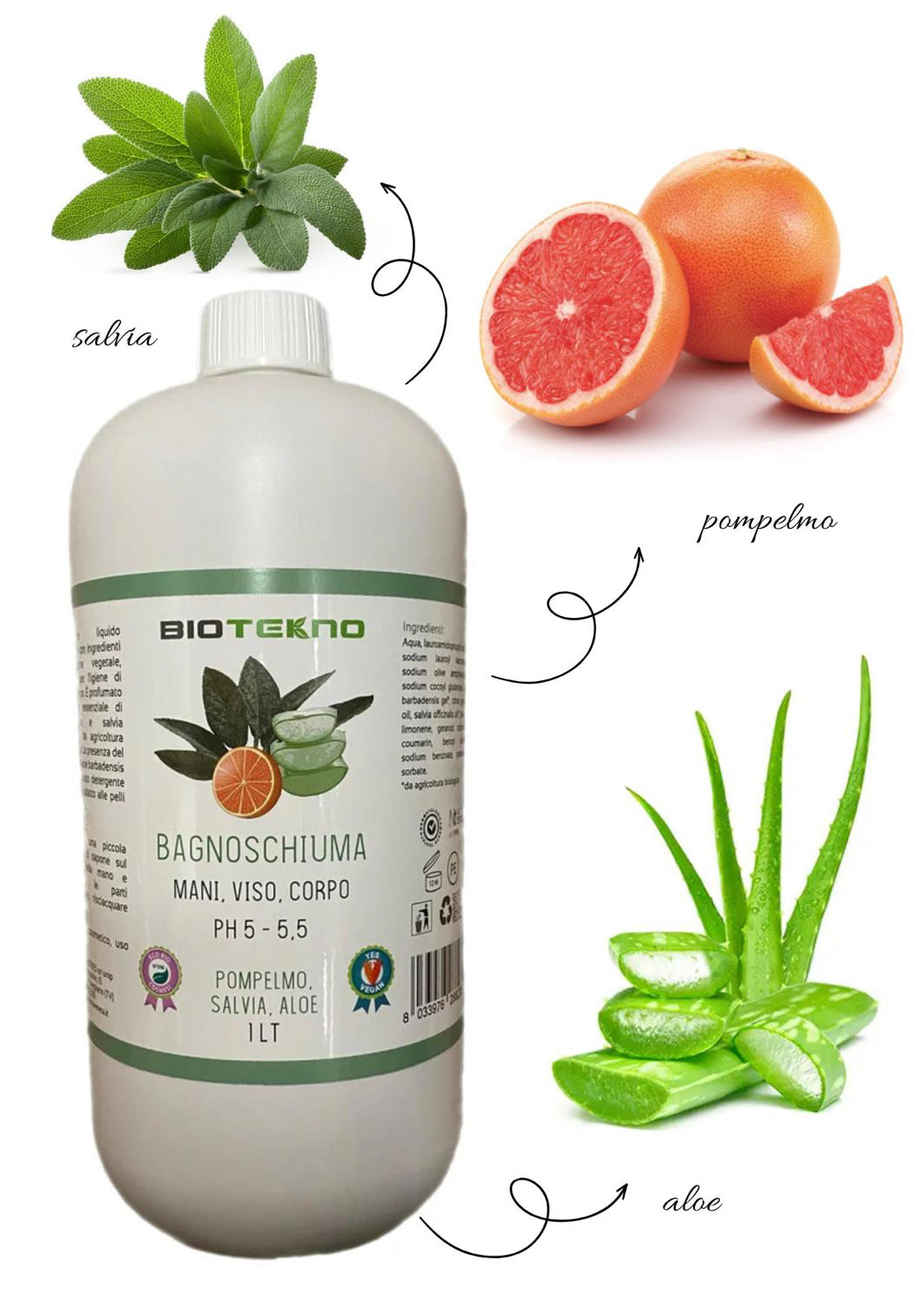 DETERGENTE VISO - MANI - CORPO POMPELMO