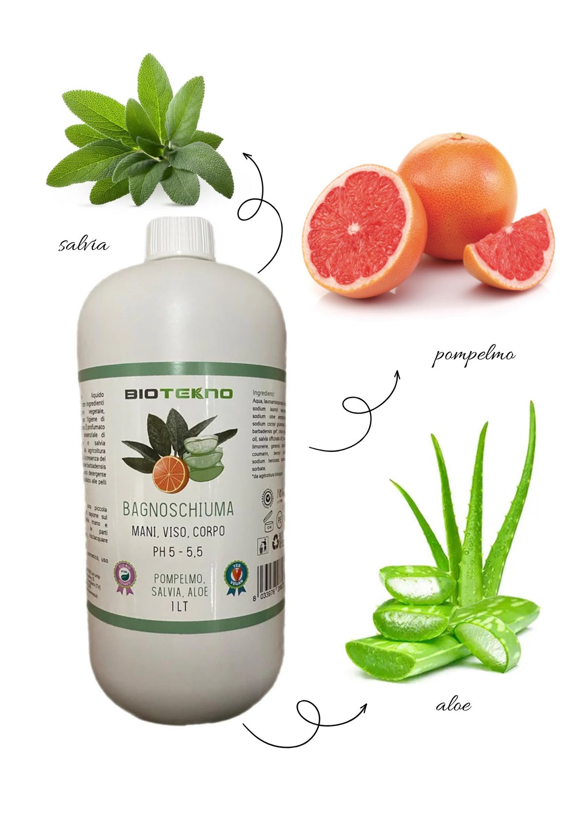 DETERGENTE VISO - MANI - CORPO POMPELMO