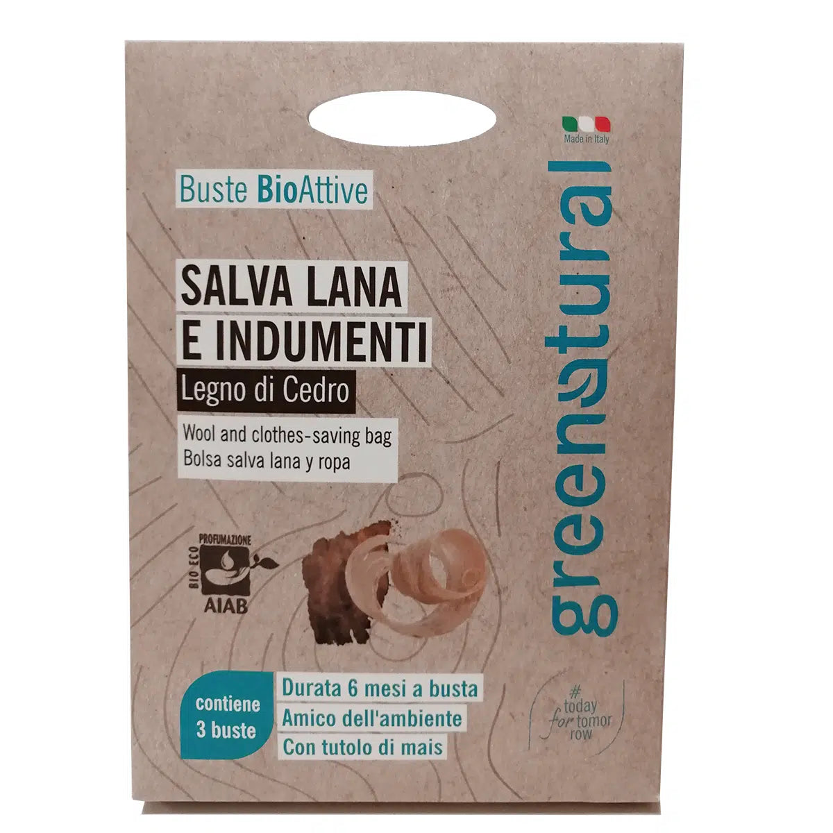 BUSTA SALVA LANA E INDUMENTI - LEGNO DI CEDRO