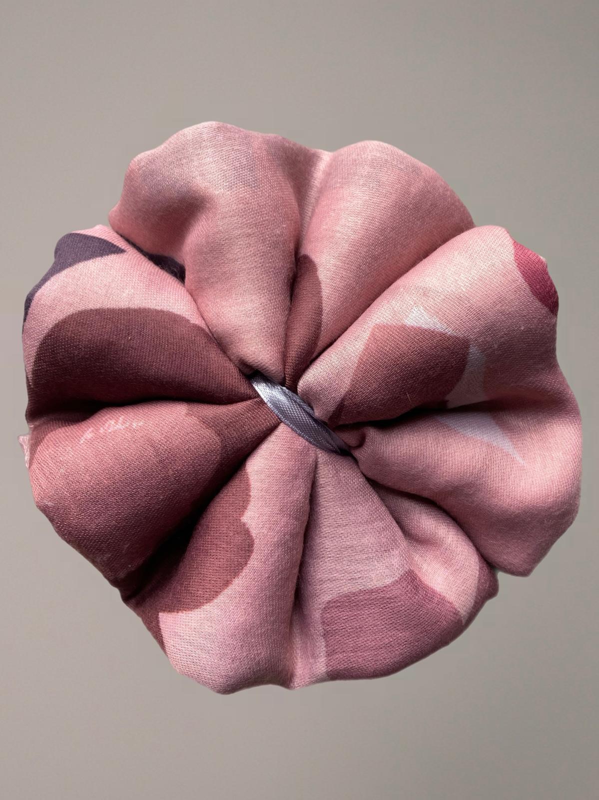 SCIARPA FLOREALE ROSA - SPILLA A CALAMITA