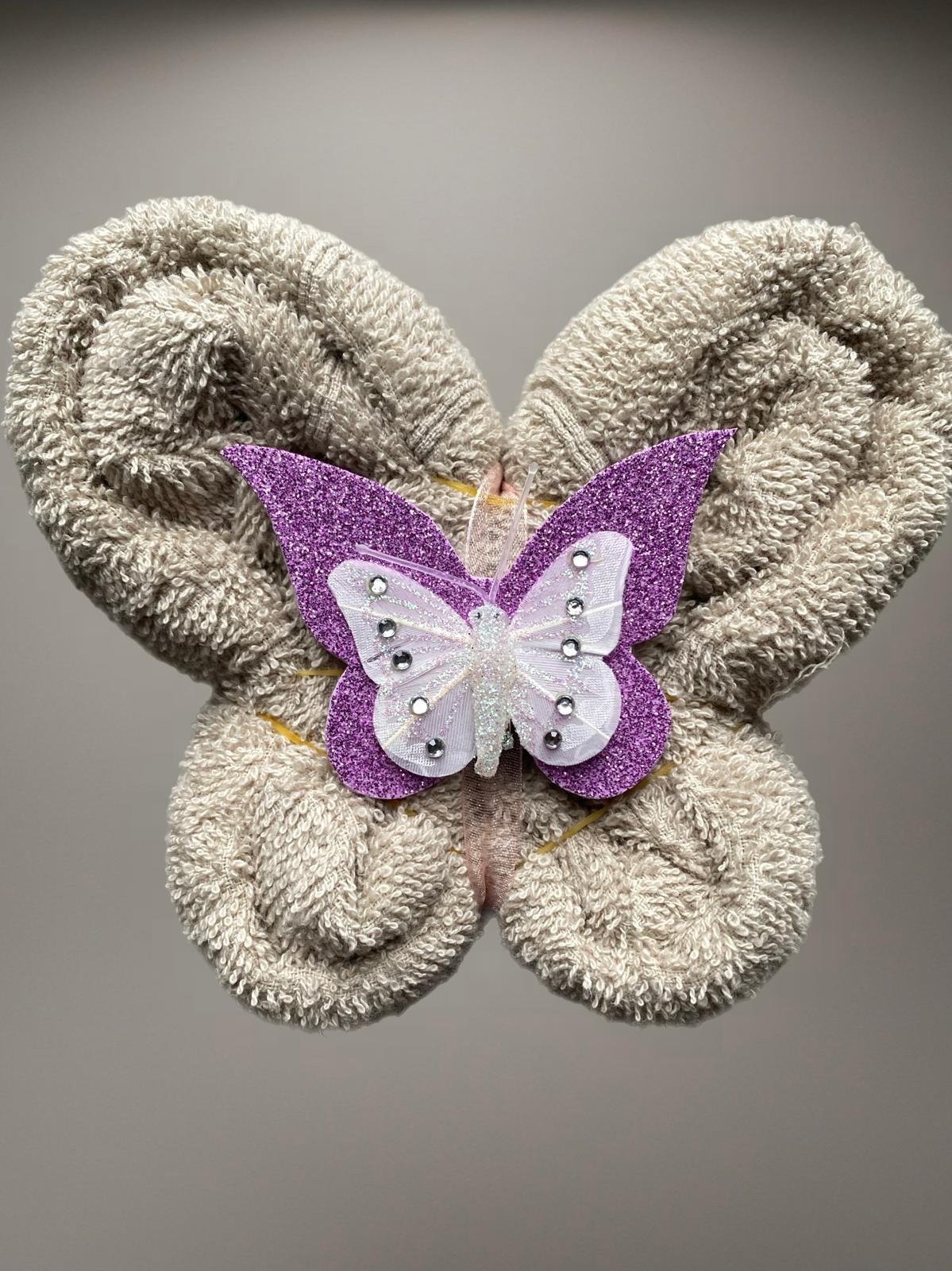 ASCIUGAMANO FARFALLA - BEIGE