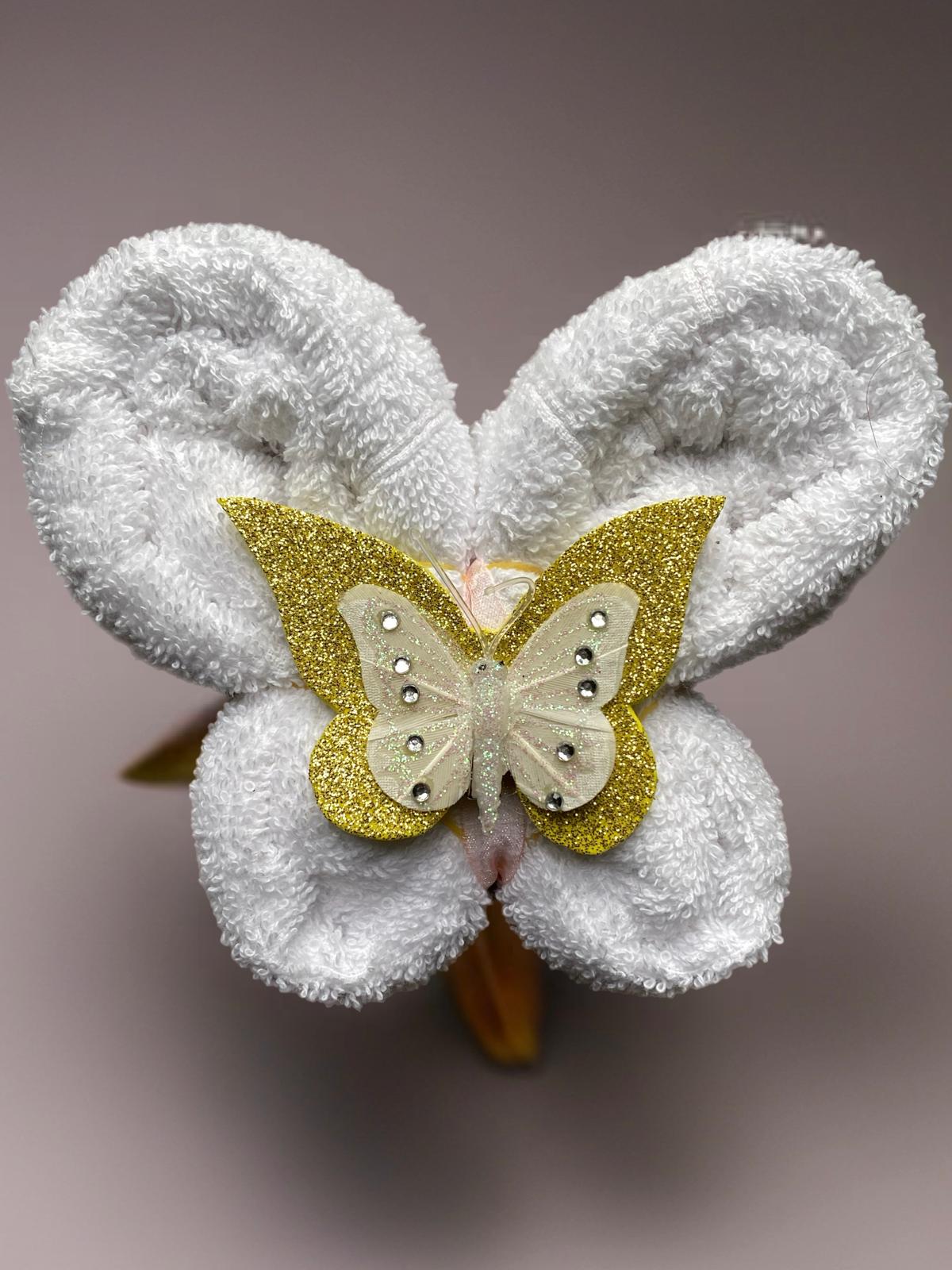 ASCIUGAMANO FARFALLA - BIANCO