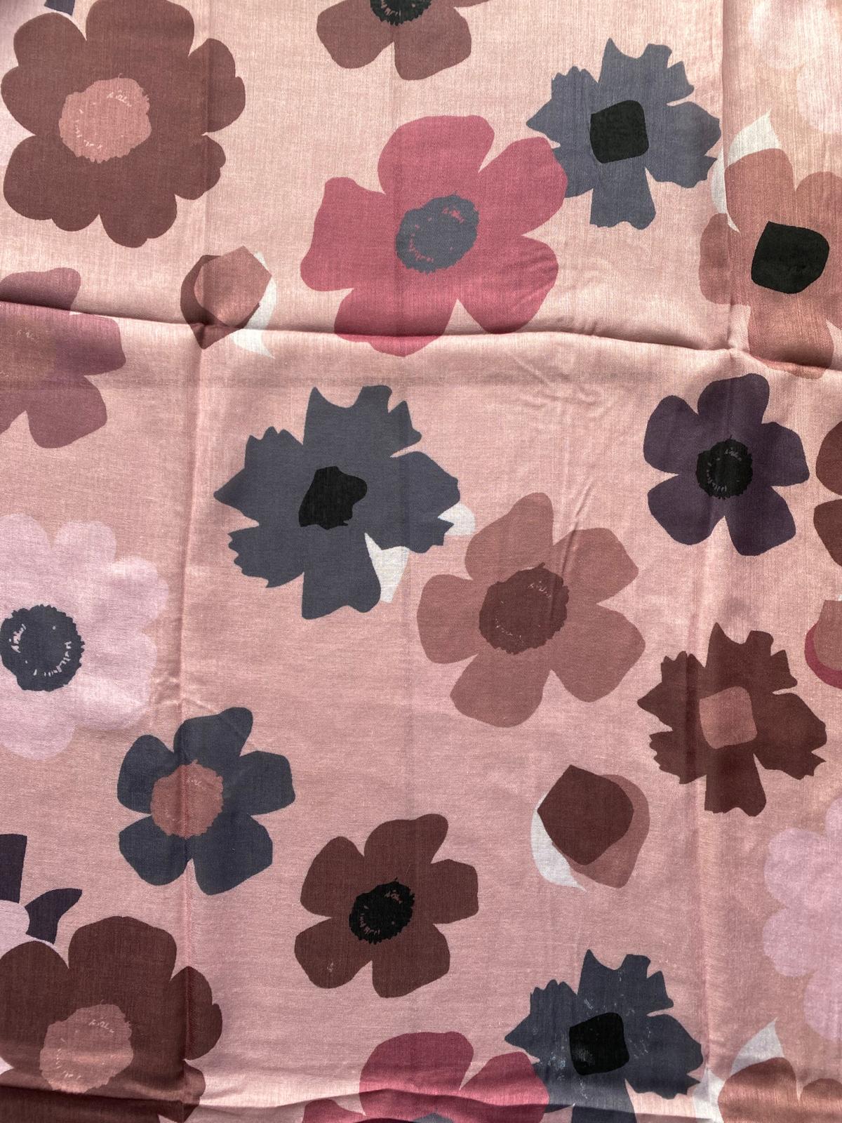 SCIARPA FLOREALE ROSA - SPILLA A CALAMITA